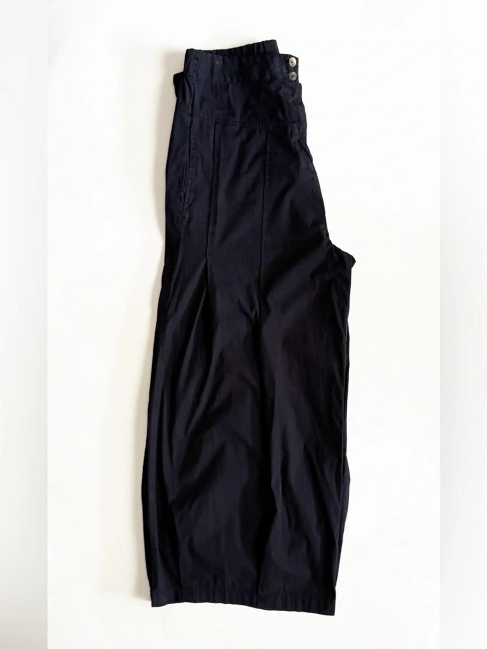 Eleven Stitch Design Wide Leg Pants Large Black Cotton Poplin Minimalist Boho - Picture 8 of 10